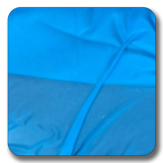 Vibrant blue polyester chiffon fabric showcasing its soft and lightweight texture, ideal for versatile crafting.