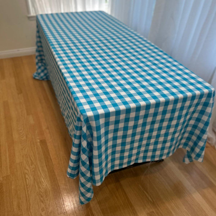 Polyester Gingham Checkered Poly Poplin Tablecloth 60 x 84 Inch – Free Shipping
