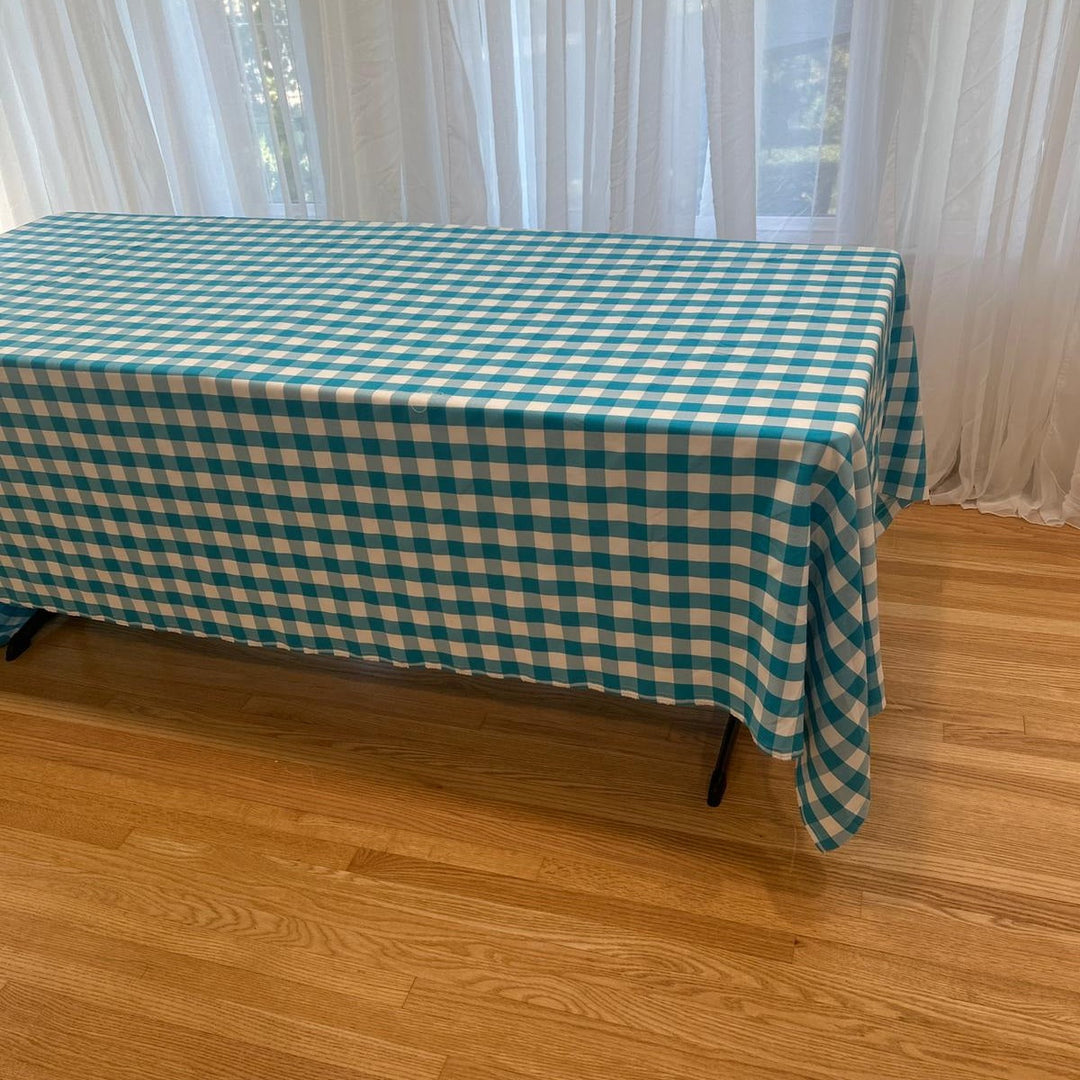 Polyester Gingham Checkered Poly Poplin Tablecloth 60 x 120 Inch – Free Shipping