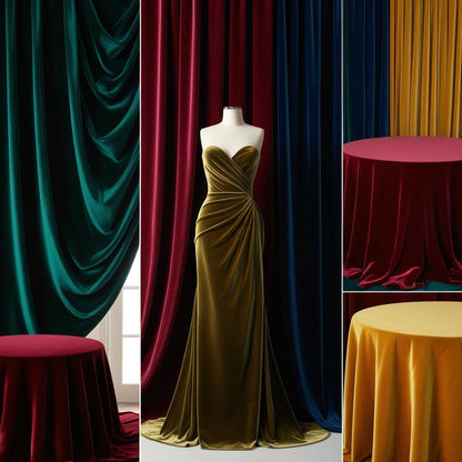 Polyester Velvet Fabric for Upholstery Curtain by The Yard