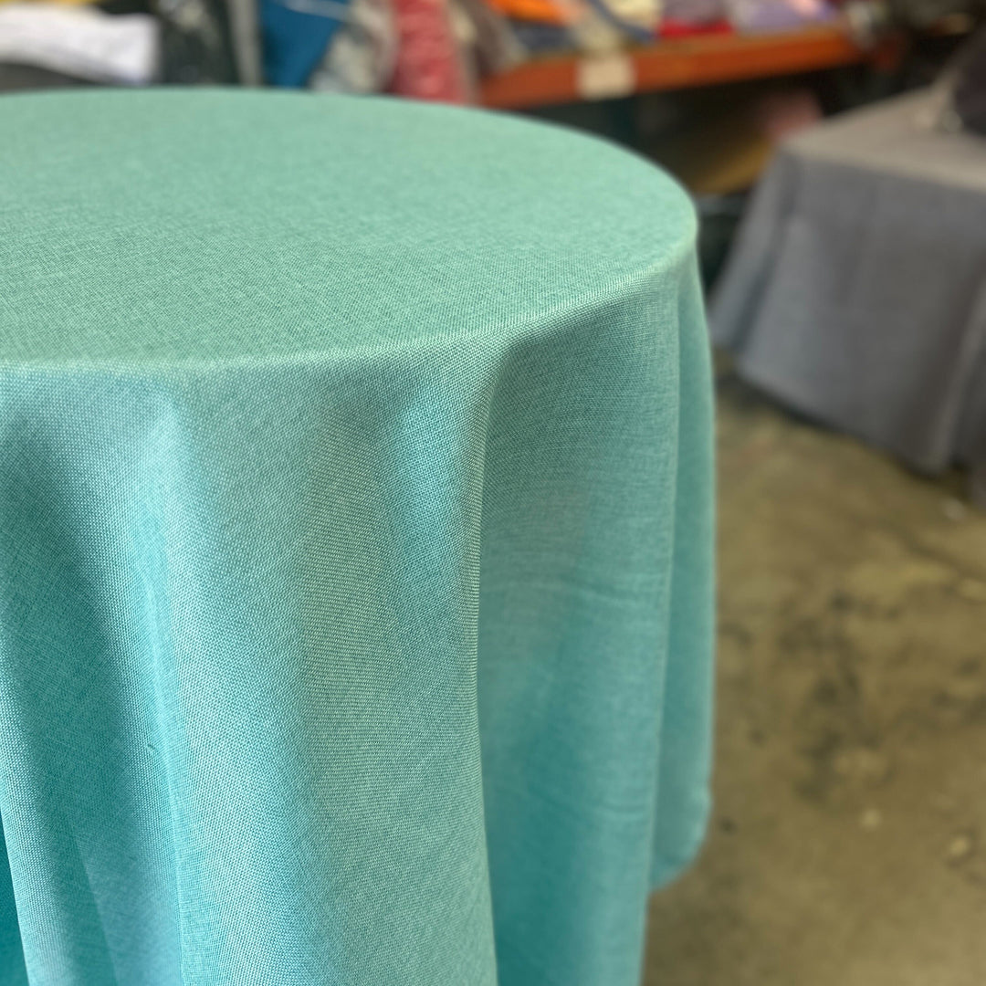 Vintage Linen Two Tone Faux Burlap Texture Tablecloth-108'' Round