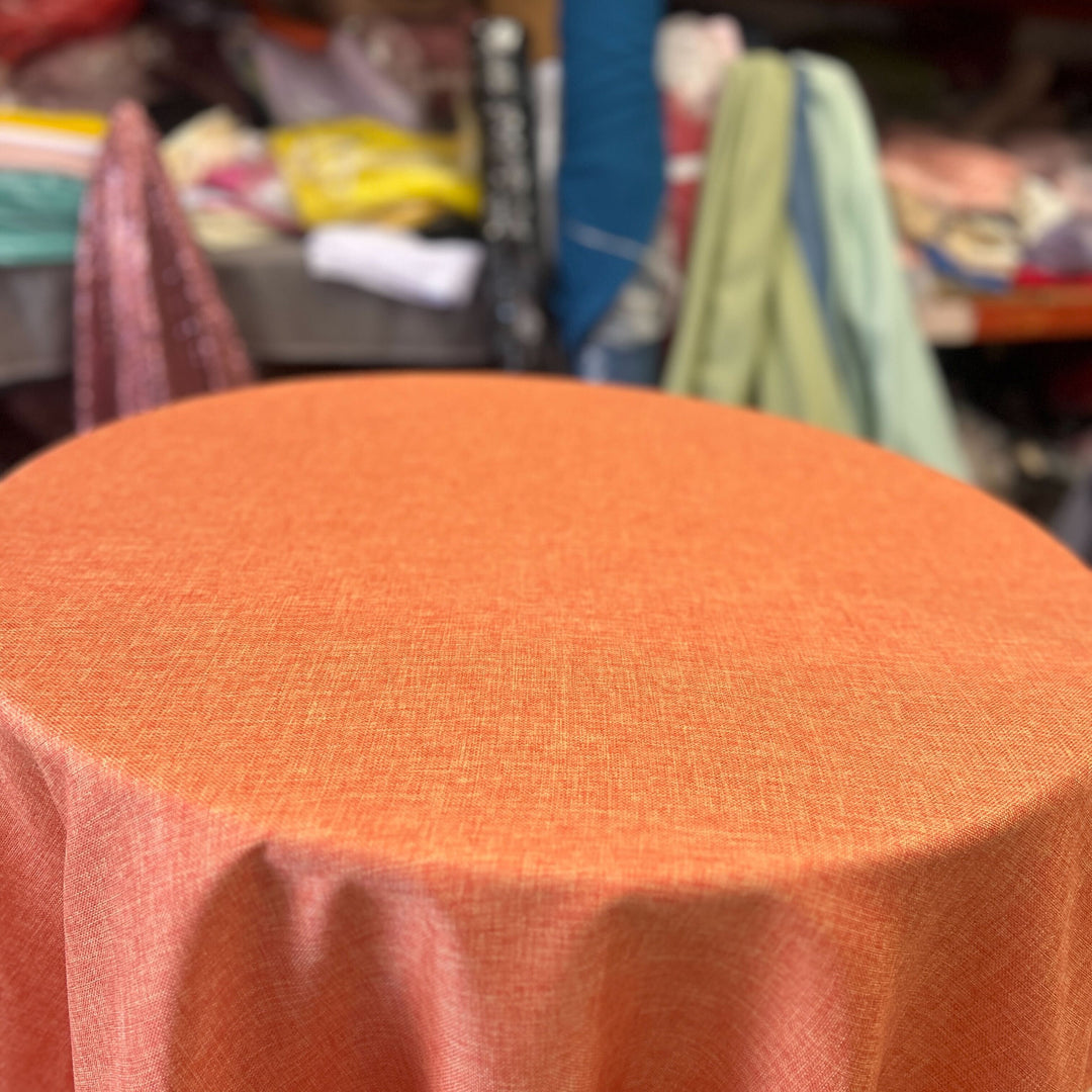 Vintage Linen Two Tone Faux Burlap Texture Tablecloth-108'' Round
