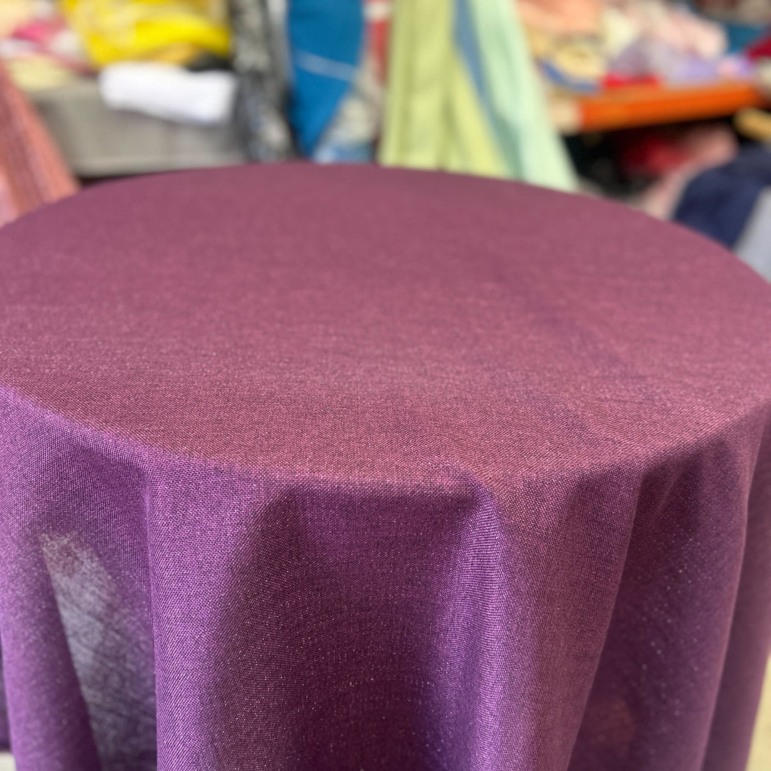 Vintage Linen Two Tone Faux Burlap Texture Tablecloth-108'' Round