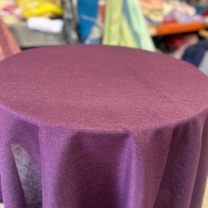 Vintage Linen Two Tone Faux Burlap Texture Tablecloth-108'' Round