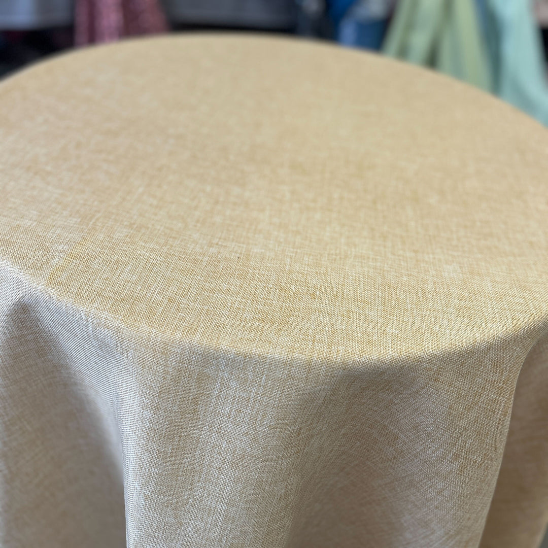 Vintage Linen Two Tone Faux Burlap Texture Tablecloth-108'' Round