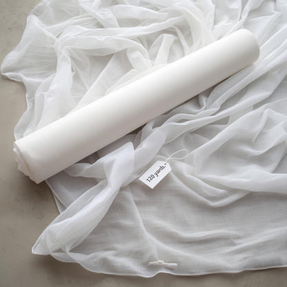 Polyester 120” Voile Sheer Fabric – 120 Yard Continuous Roll – Bulk Wholesale – Free Shipping