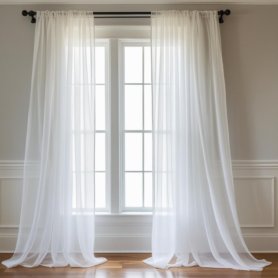 Sheer Voile Chiffon Curtain - 110 W x 90 L - New Star Fabrics