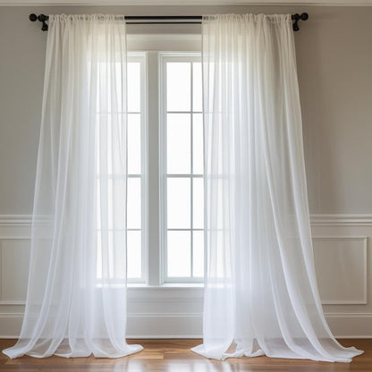 Sheer Voile Chiffon Curtain - 110 W x 90 L - New Star Fabrics