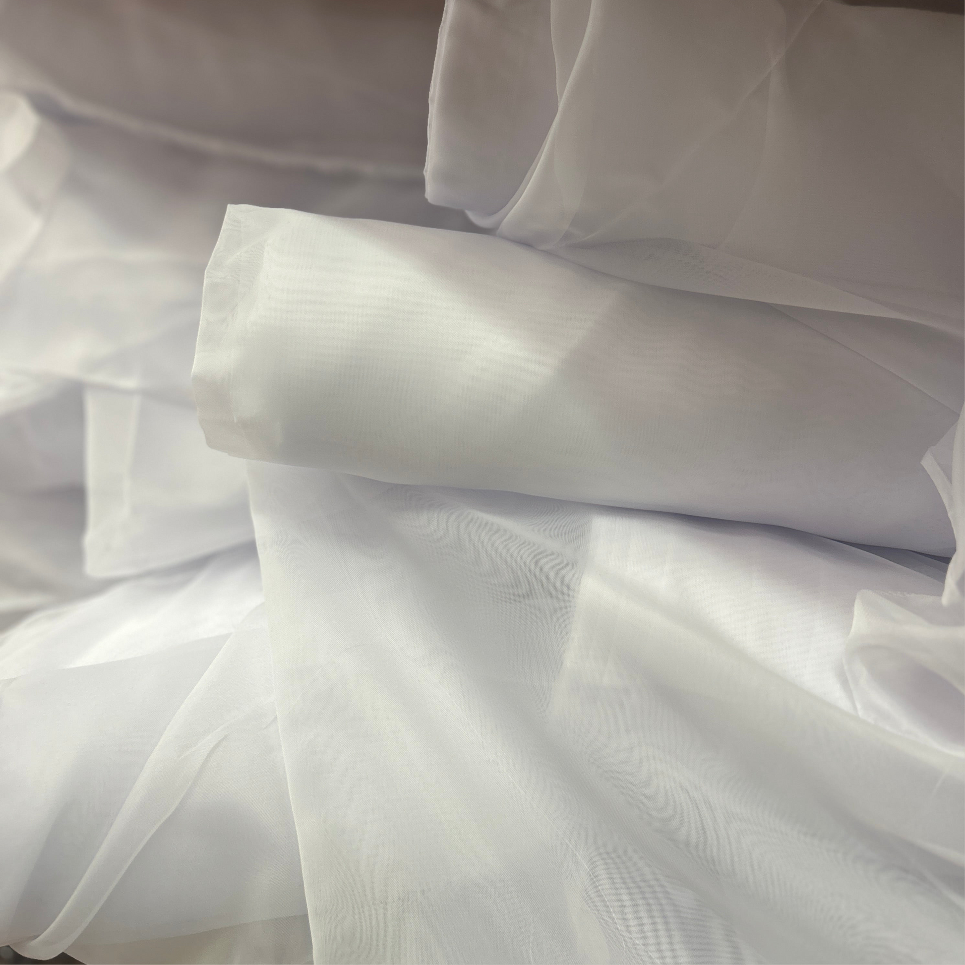 voile fabric white 10 yards free shipping