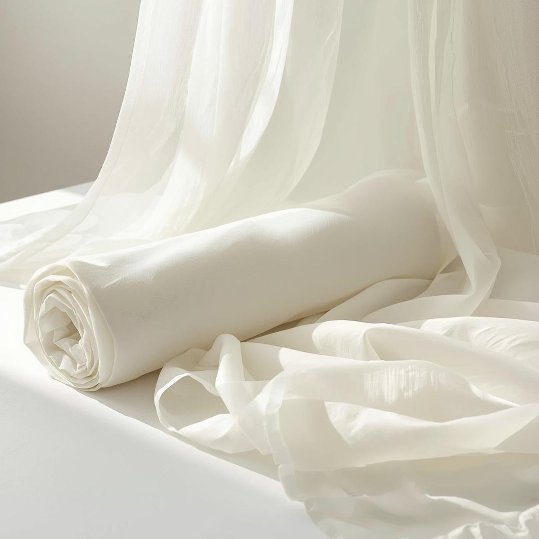 Polyester Ivory Sheer Voile Roll 50 Yard Continuous Pieces – 120” Wide | Wedding Backdrop | Free Shipping – Free Shipping