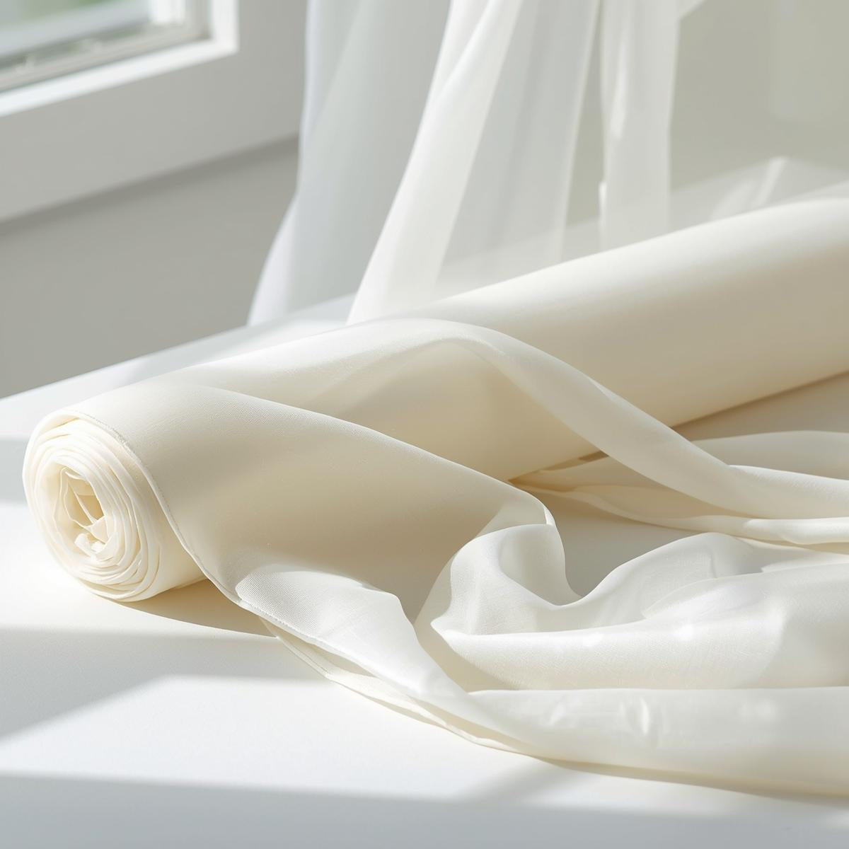 Polyester 120” Voile Sheer Fabric – 120 Yard Continuous Roll – Bulk Wholesale – Free Shipping