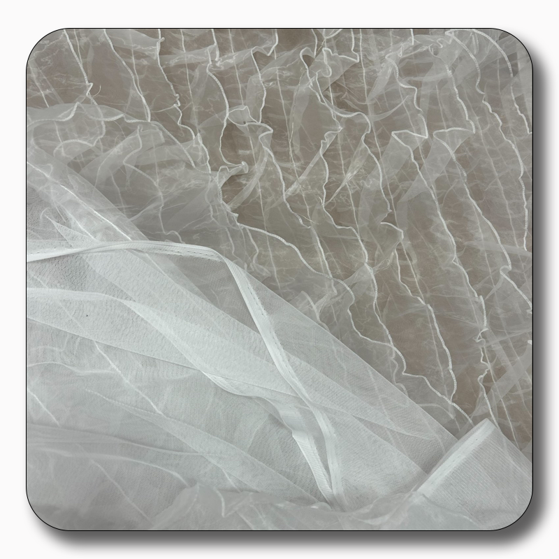 Ruffle Organza Fabric Mesh - Sold by the Yard