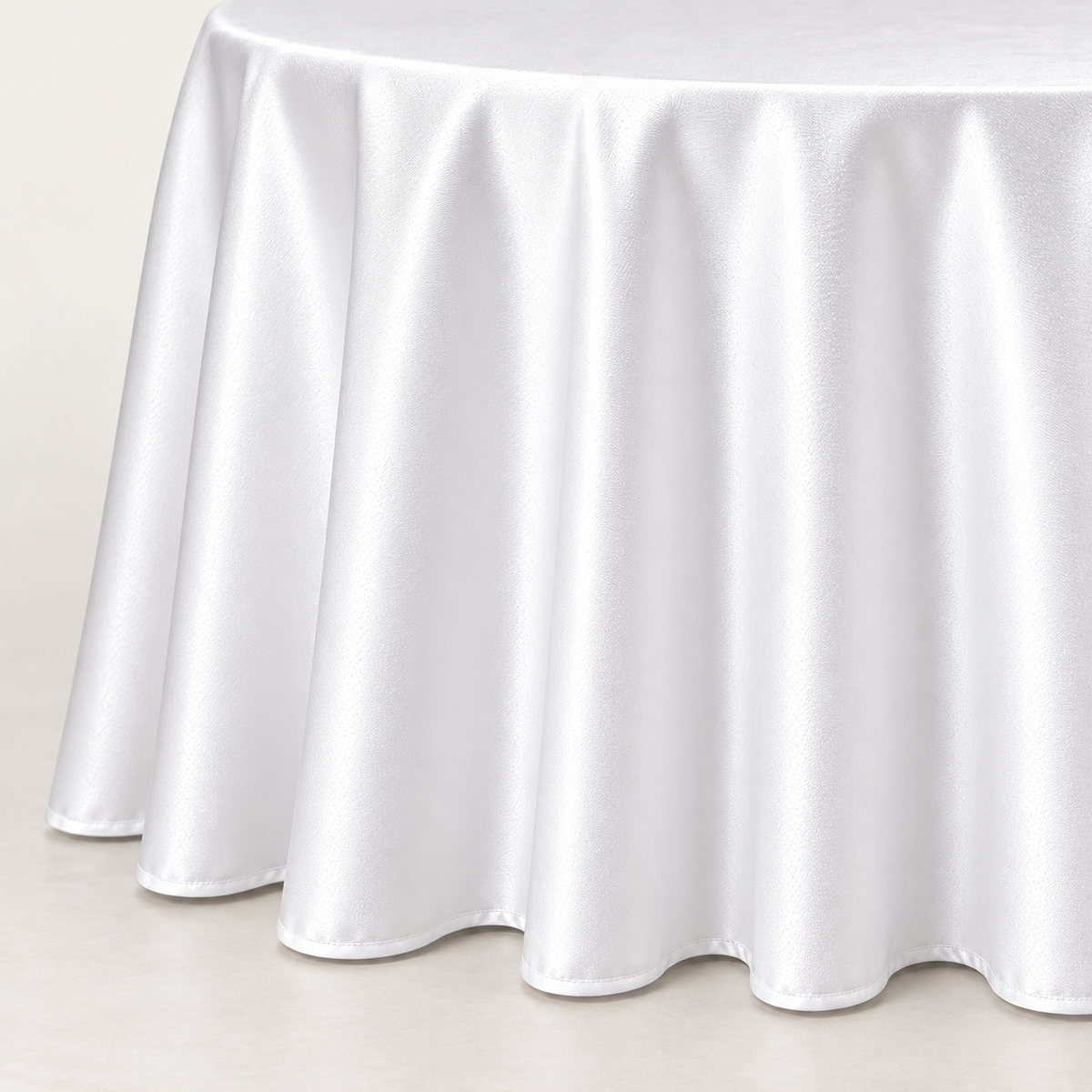Bridal Satin Round Tablecloth - 120 Inch Linen