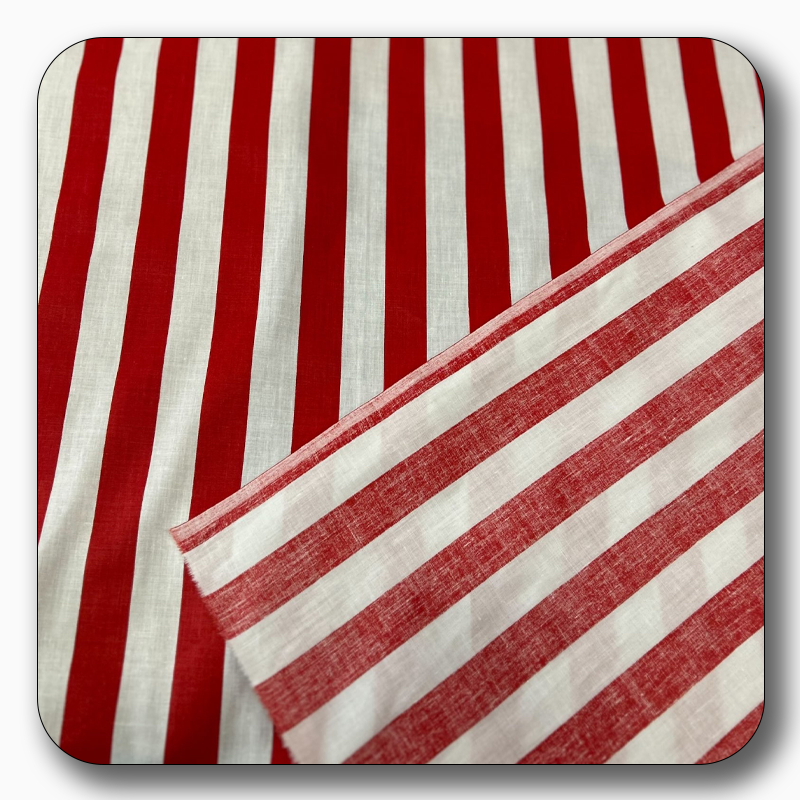 Stripe Print Poly Cotton Fabric 1" - Sold by the Yard