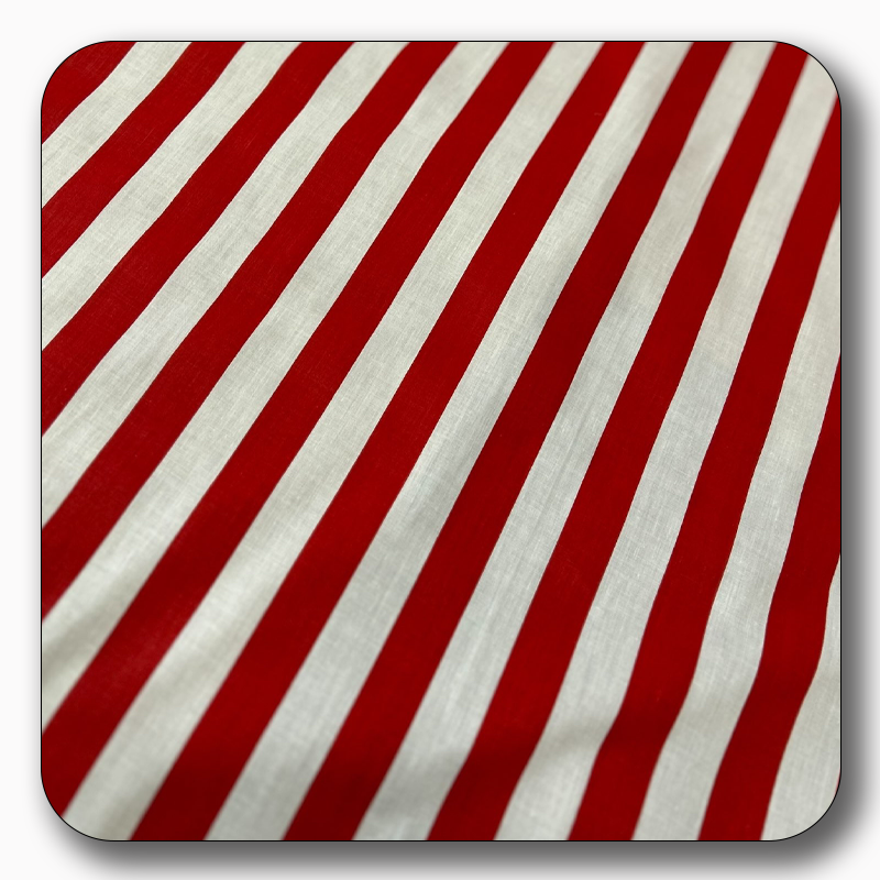 Stripe Print Poly Cotton Fabric 1" - Sold by the Yard