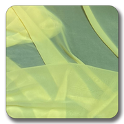 Soft yellow chiffon fabric made of 100% polyester, showing its lightweight and versatile texture.
