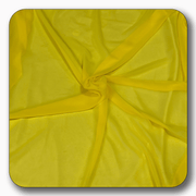 Vibrant yellow polyester chiffon fabric, lightweight, durable, and soft, perfect for various sewing projects.