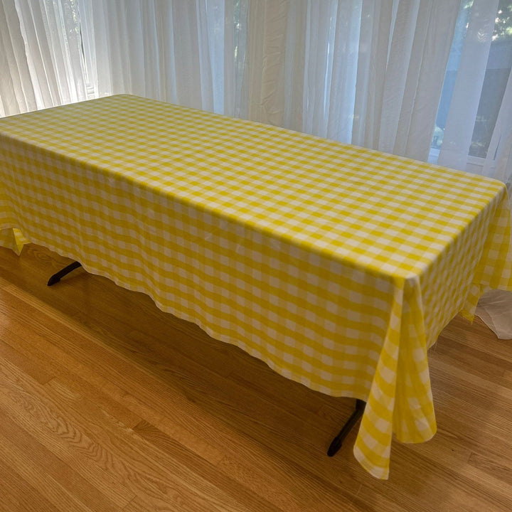 Polyester Gingham Checkered Poly Poplin Tablecloth 60 x 84 Inch – Free Shipping