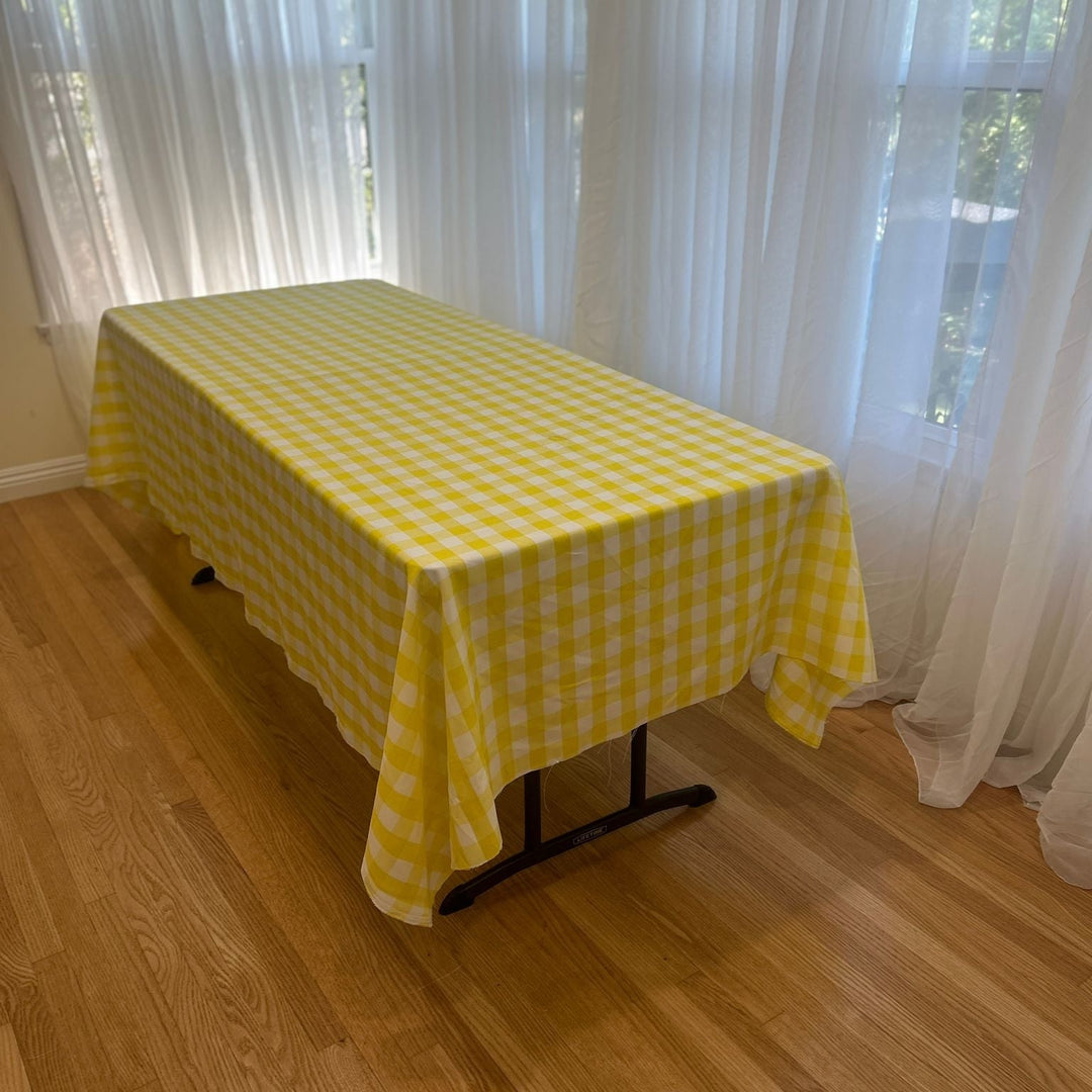 Polyester Gingham Checkered Poly Poplin Tablecloth 60 x 84 Inch – Free Shipping