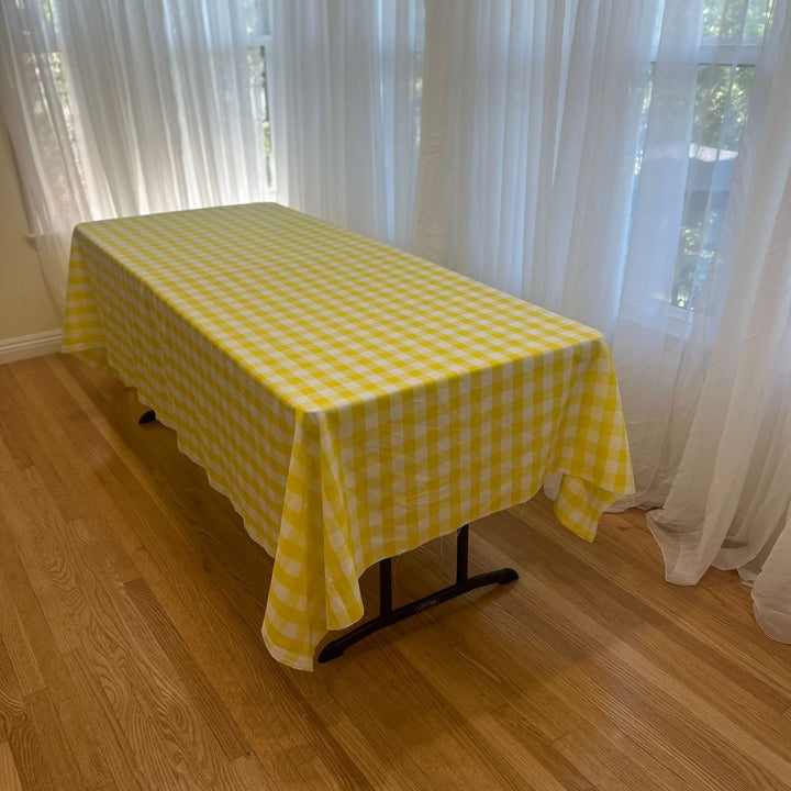 Polyester Gingham Checkered Poly Poplin Tablecloth 60 x 84 Inch – Free Shipping
