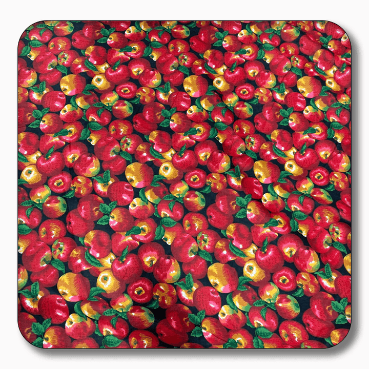Apple Print Poly Cotton Fabric - Sold by the Yard