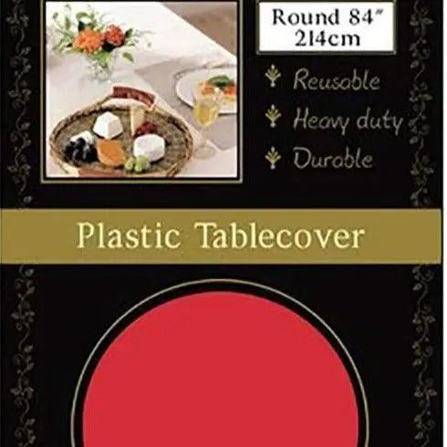 12 Pack  Round Plastic Table Cover 84'' Amazing Warehouse inc.