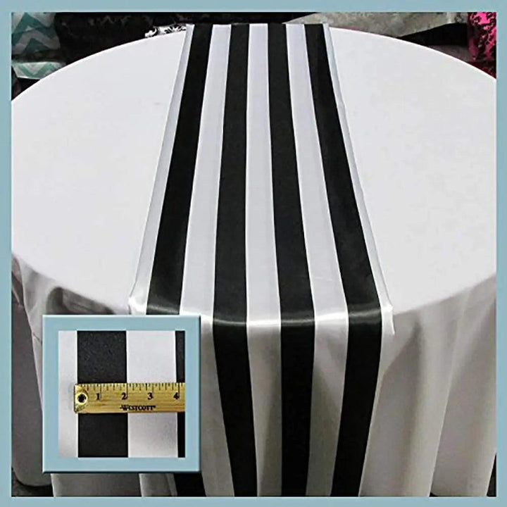 Striped Charmeuse Runner Black Amazing Warehouse inc.