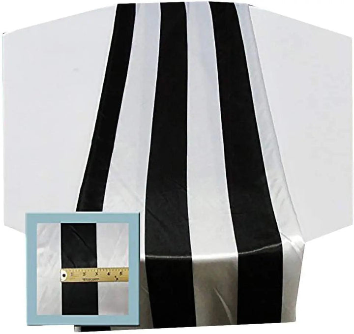 Striped Charmeuse Runner Black Amazing Warehouse inc.