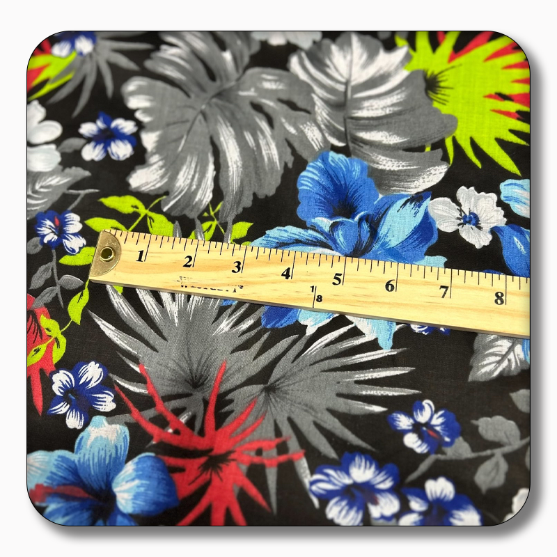 Hawaiian Print Poly Cotton Fabric - Sold by the Yard