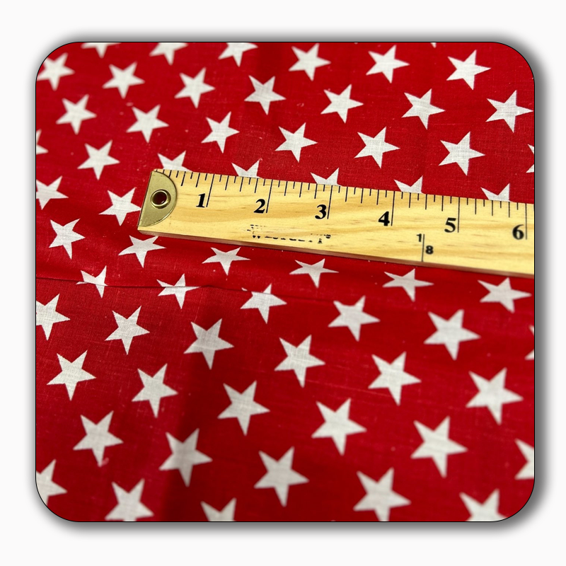Star Print Poly Cotton Fabric - Sold by the Yard