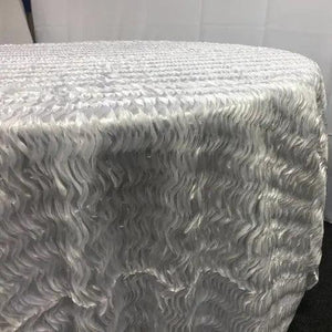 Wavy Satin  Tablecloth - white amazing warehouse 50