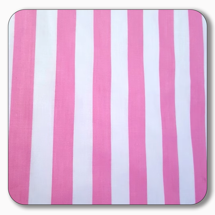 Stripe Print Poly Cotton Fabric 1" - Sold by the Yard