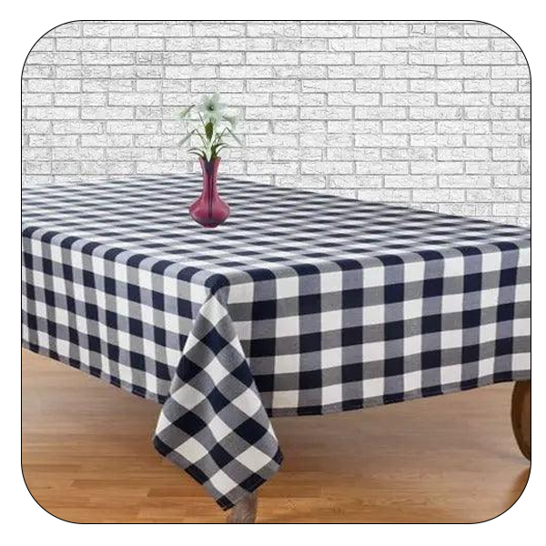 Gingham Checkered Poly Poplin Tablecloth - Rectangular - 60