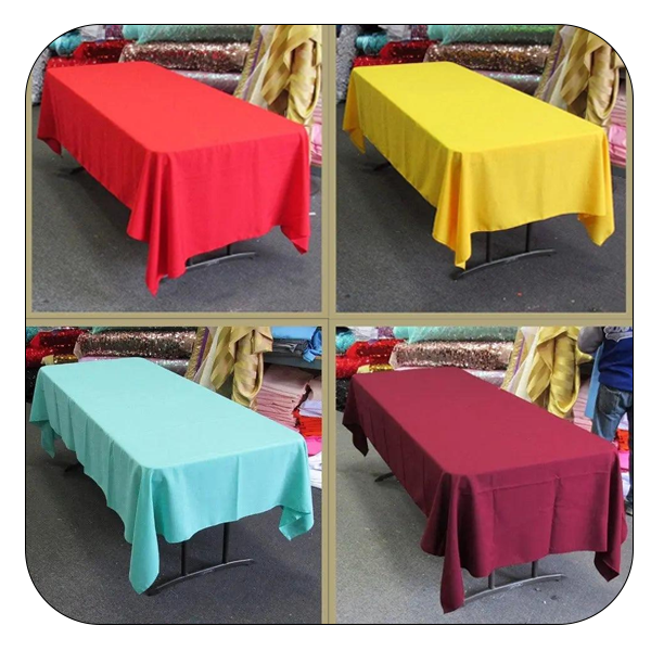 Plain Poly Poplin Tablecloth - Rectangular - 60"x108"