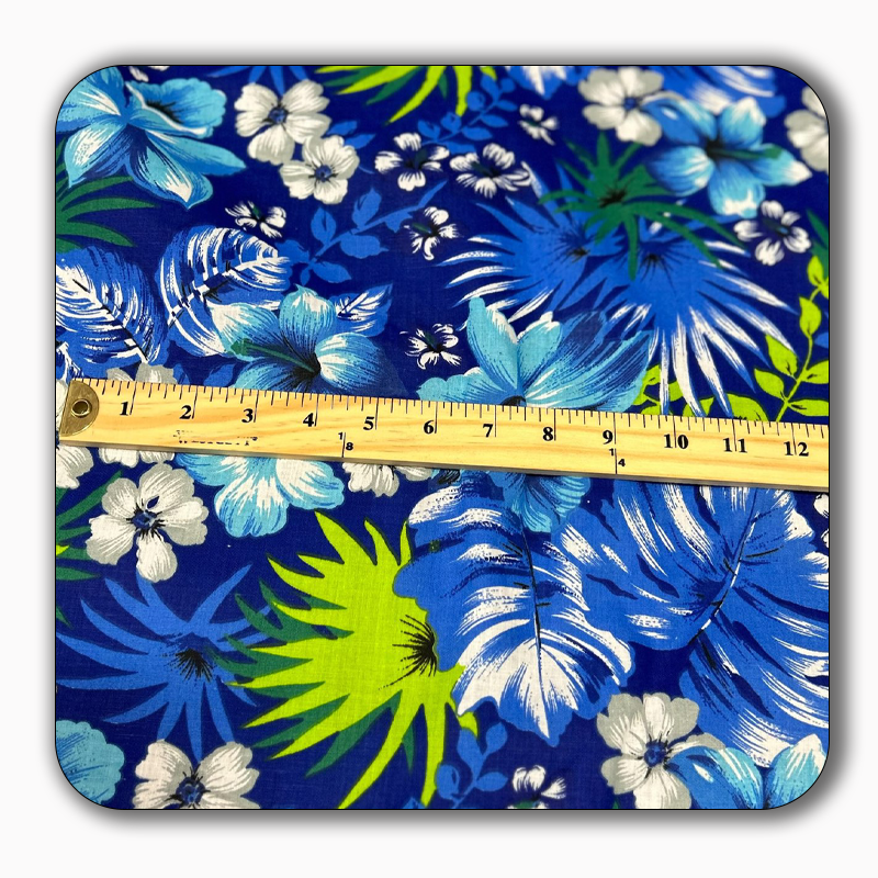 Hawaiian Print Poly Cotton Fabric - Sold by the Yard